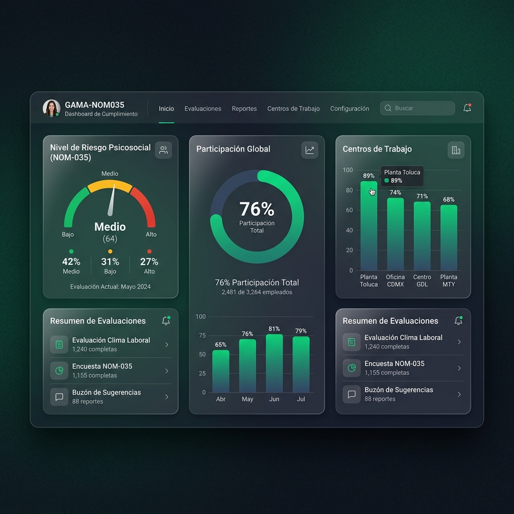 GAMA-NOM035 Dashboard Mockup